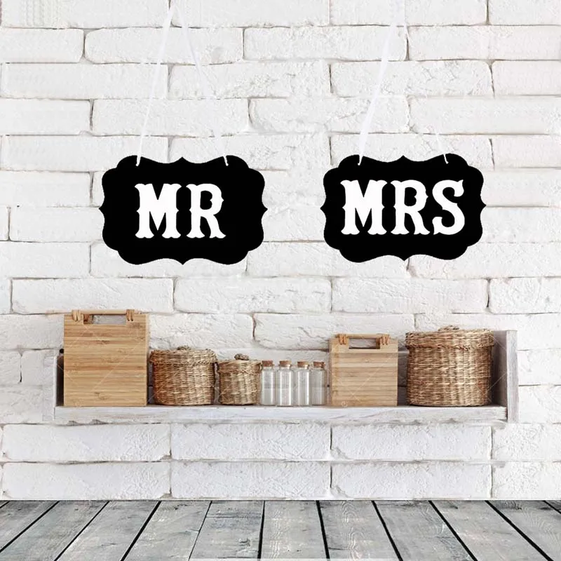 AFYPRTY 2 шт Mr Mrs Photo Booth Prop DIY Черная бумажная доска фотостудия реквизит-Аксессуары Свадебные украшения Свадебные сувениры