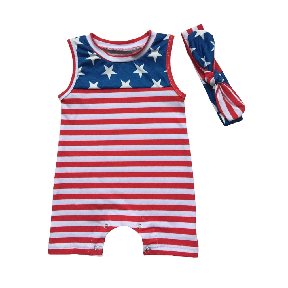 Baby boys outfits american flag Patriotic girl gowns newborn infant 4th