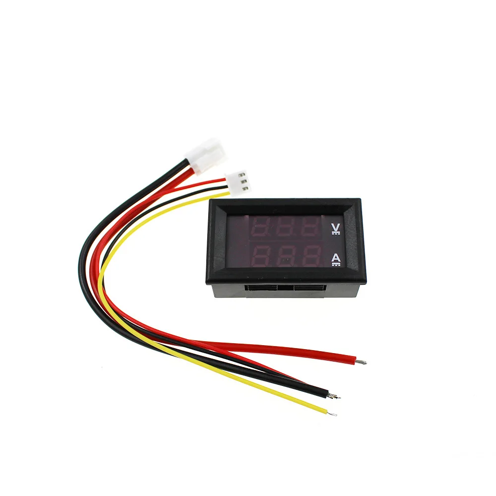 Цифровой вольтметр Амперметр постоянного тока 0-100 в 10 А 50 А 100 А красный+ синий светодиодный индикатор с двойным дисплеем индикатор напряжения тока монитор детектор - Цвет: 10A
