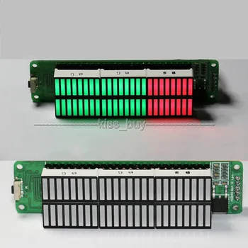 

Double 24 bit led Stereo Level display indicator VU Meter AGC Mode Light Speed Board diy kits for amplifier DC12V