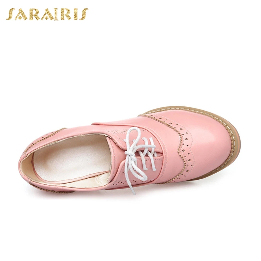 SARAIRIS/; милые модные туфли-лодочки с перфорацией типа «броги»; женские вечерние туфли на высоком каблуке для отдыха; большие размеры 32-43