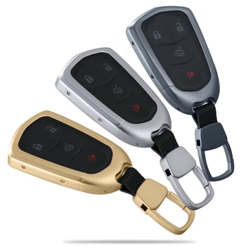 

3D Auto Key Shell Holder Remote Car Key Case Cover with key chain ring For Cadillac XTS SLS CTS XTS SRX ATS Gift Accessories