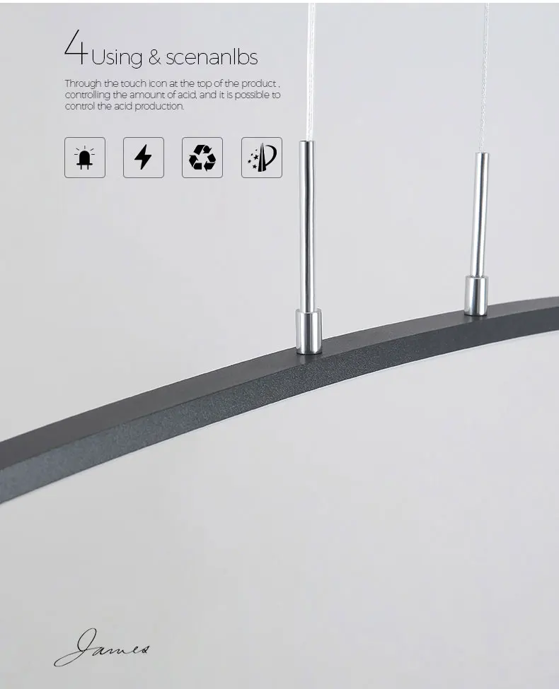 Lâmpadas para Sala de Jantar Luzes Pingente Escurecimento Cozinha Suspensão Luminária Nova Chegada Cabo Moderno Lâmpada Pendurada Led Mod. 136548 3 Luzes de pendentes
