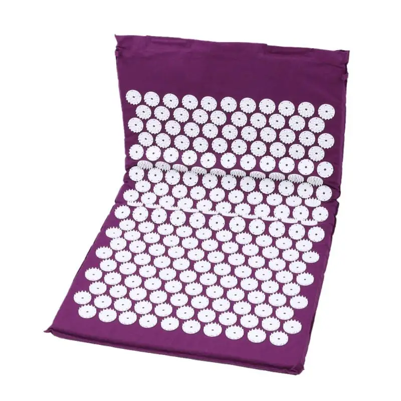 Массажер подушка акупрессура коврик для снятия стресса боль Акупунктура Спайк йога коврик для спины ноги массаж Фиолетовый дропшиппинг