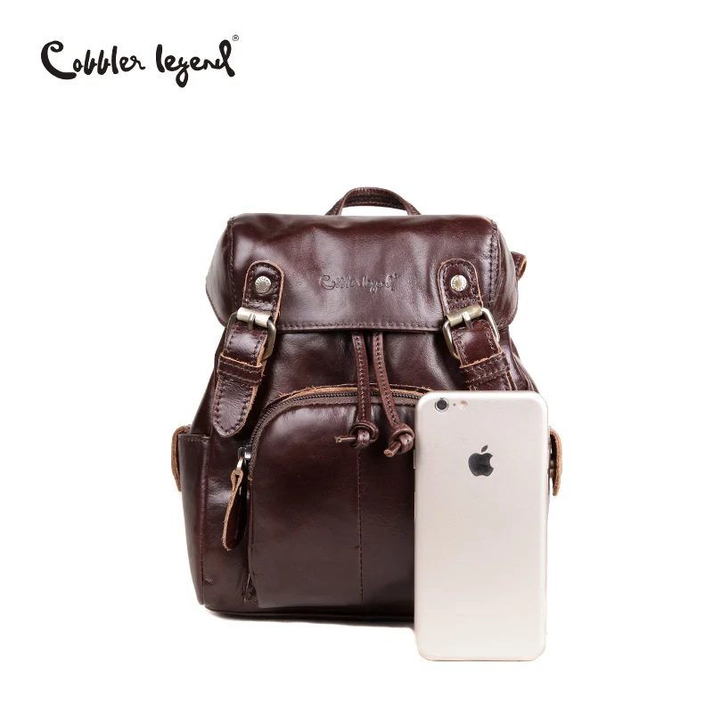 Pastel de la leyenda de cuero genuino marca de mochila pequeña de moda de las mujeres de bolso de mujer Vintage clásico bolso mochila