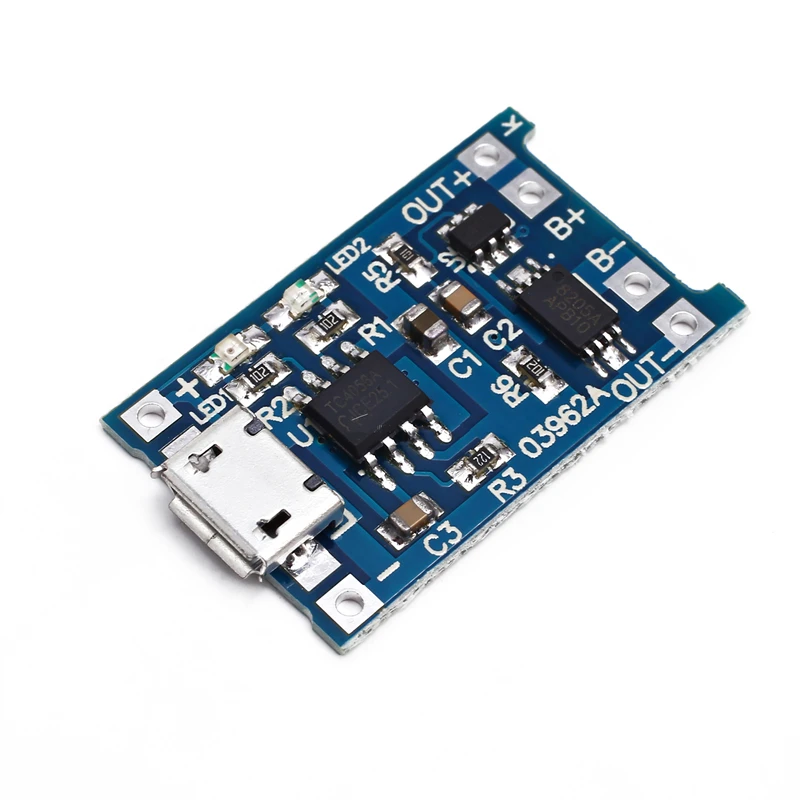 

20pcc Micro USB 5V 1A 18650 TP4056 Lithium Battery Charger Module Charging Board With Protection Dual Functions 1A Li-ion