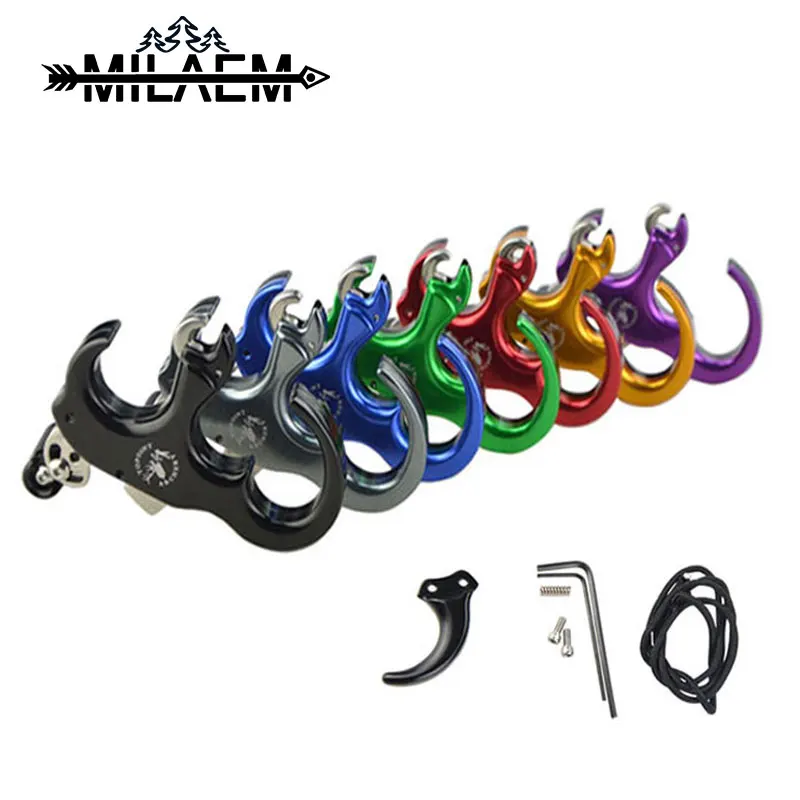 

1pc Archery Compound Bow Release Aid Adjustable 3/4 Fingers Aluminum Alloy Thumb Finger Tigger Shooting Accessories