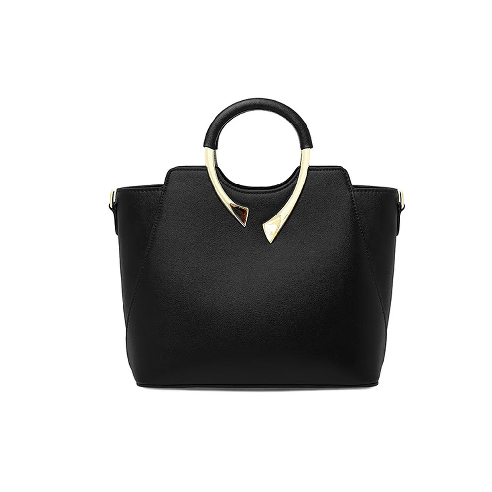 

2018 New European American Style Leisure Fashion Mental Decoration Shoulder Women's Bag Simple Style Large Capacity Handbag