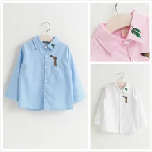 Для маленьких мальчиков Обувь для девочек в студенческом стиле мультфильм Рубашка в полоску, Дети Мальчик Длинные рукава хлопковые рубашки Блузки для малышек Топы корректирующие одежда