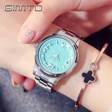 GIMTO Shade Luxurious Model Quartz Costume Girls Watches 2017 Stainless Metal Wrist Watch Strap Womens Watches Wholesale Drop Ship