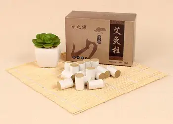 

free shipping 108 pcs 5 years moxa moxibustion with moxa box handmade wormwood roll acupuncture massage moxa