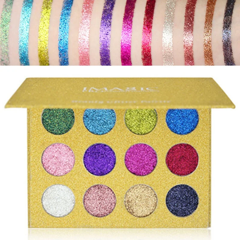 Glitter Powder Makeup Palette Long Lasting&Shimmer Eyeshadow Palette Eyes Makeup Glitter Highly Pigmented Glitter Eye Shadow