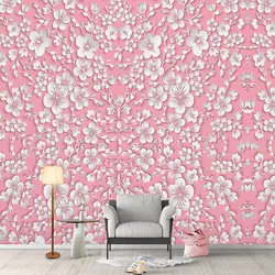 Розовые цветы обои для стен 3D фрески фото обои Home Decor Высокое качество пользовательские обои для Гостиная спальни