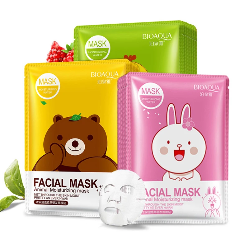 BIOAQUA Face Mask Animal Facial Mask Deep Moisturizing Sheet Mask Oil