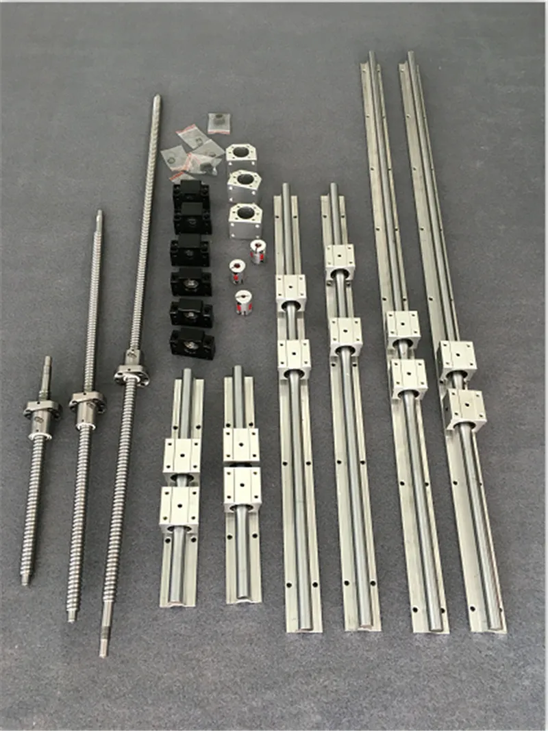 

6 Sets of SBR16 Linear Guides SBR16 - 300/700 / 1100mm + SFU1605 - 350/750 / 1150mm Ball Screw + BK12 BK12 For CNC Parts