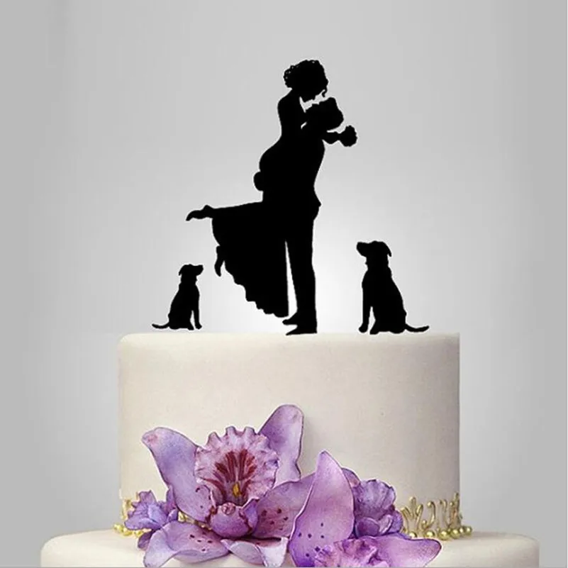 

2019 Acrylic Sweet Lover Wedding Cake Topper/Wedding Stand/Wedding Decoration Wedding Cake Accessories 2 Dogs
