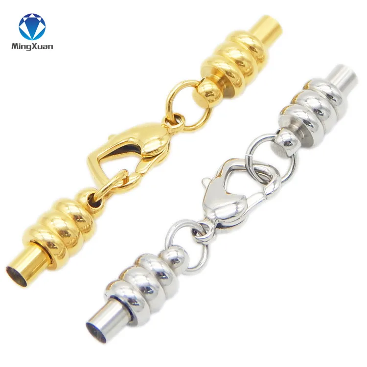 

1Pcs Stainless Steel Strong Gold Plated & Steel tone Fit 3/4mm Magnetic Clasps & Heart Connectors For DIY Bracelet Findings