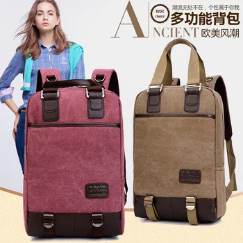 

020618 new hot unisex women men canvas travel backpack student school bag