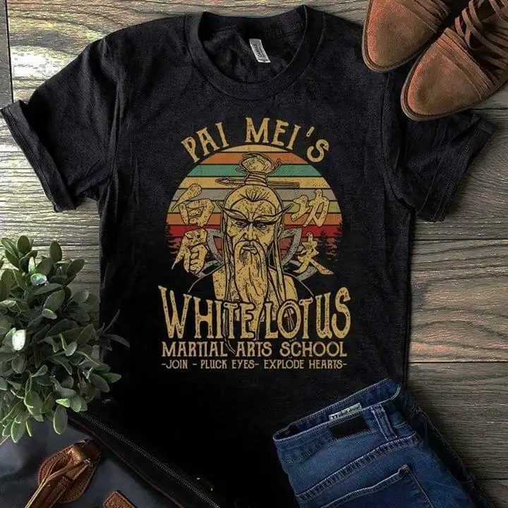 

Pai Mei'S White Lotus Martial Arts School Vintage Men Cotton T Shirt S 4Xl