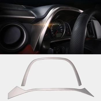 

QCBXYYXH For Toyota RAV4 2016 2017 Stainless Steel 2pcs/set Car Styling Dashboard Sequins Cover Decorative Frame Sequins Cover