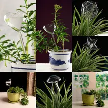 6 Types Glass Plant Flowers Water Feeder Self Watering Bird Star Heart Design Plant Waterer In Home Garden