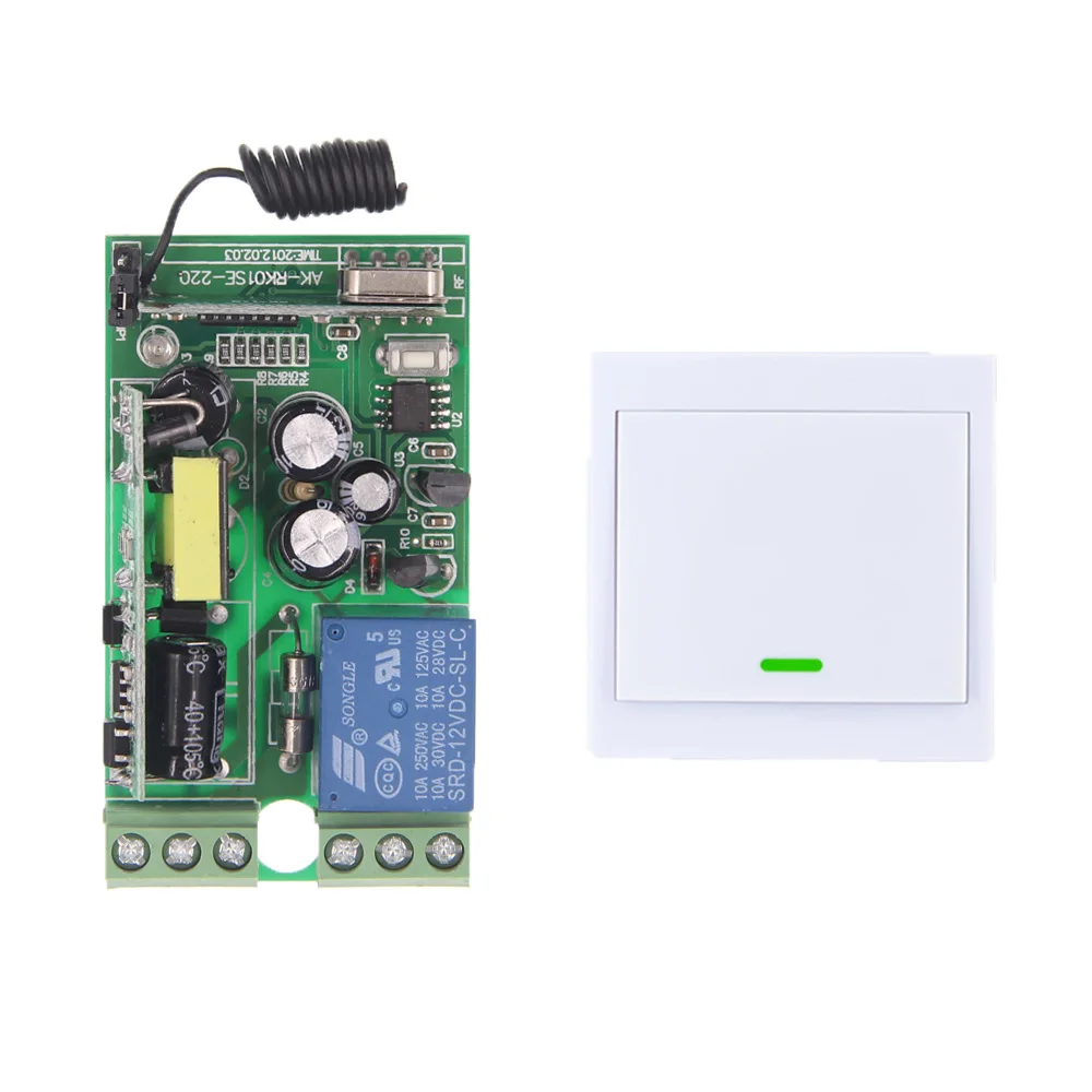 

AC 85-265V 110V 220V 1CH 1 CH RF Remote Control Switch System For Stairs Ceiling LED Light Strips,Receiver +86 Wall Transmitter
