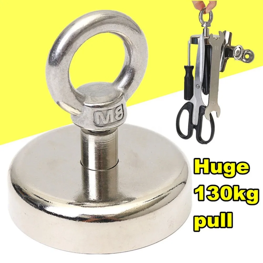 

Dropshipping M8 Block Neodymium Magnets Recovery with Hook Strong Rare Earth Metal Detector with Ring