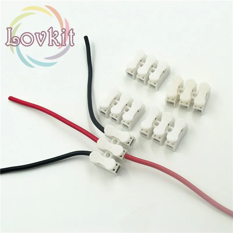 10 шт. 3p пружинный соединитель провода без сварки без шурупов быстрое соединение кабельный зажим клеммный блок 3 способ легко подходит для светодиодной ленты
