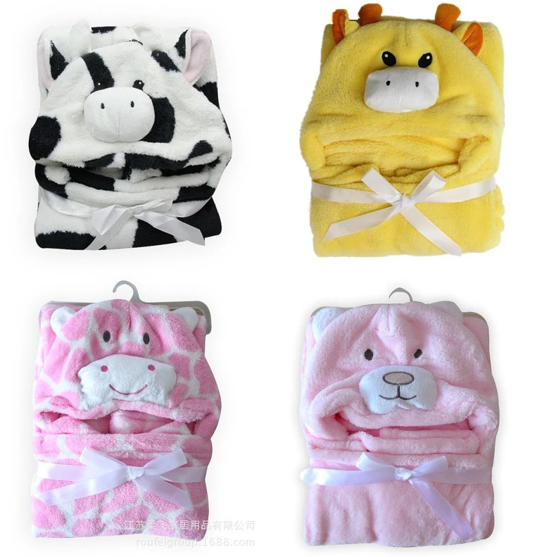 Plush Baby Blanket Newborn Swaddle Wrap Super Soft Nap Receiving Animal