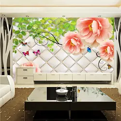 3D Сделанные на заказ классические пастырской стиль стены рулона бумаги весенний пейзаж влагостойкий толстый ТВ обои за диваном бытовой