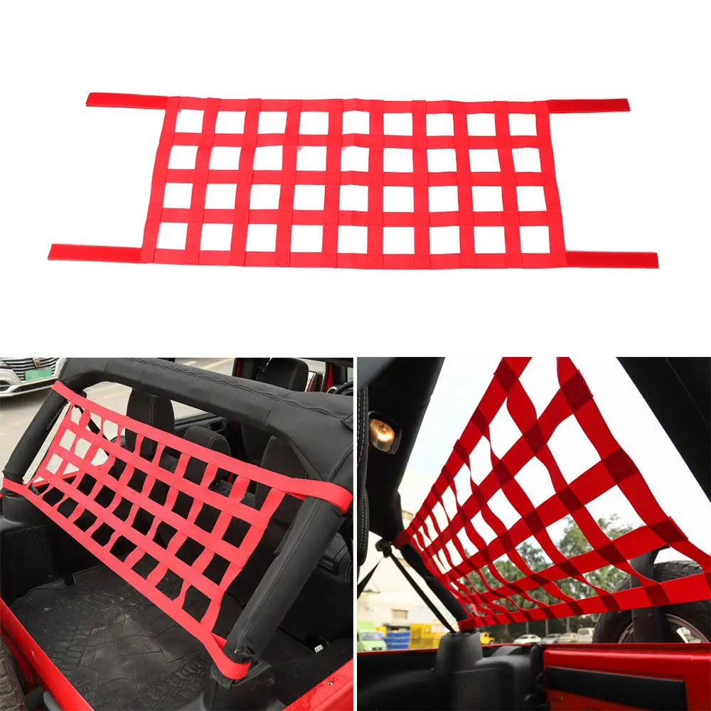 

Cargo Top Roof Cover Rest Bed Restraint Net Hammock for 1997+ For Jeep Wrangler TJ
