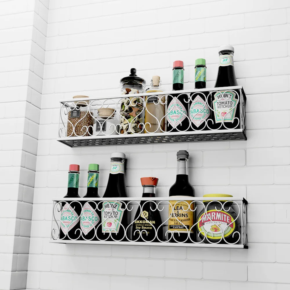  1 PCS Kitchen shelf free punching wall hanging shelf seasoning shelf spice rack wx8071716 - 32908349082