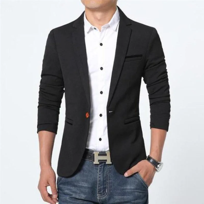 

2018 New Fashion Men's Casual Blazers Suit Men Pure Color Coats Plus Size 5XL
