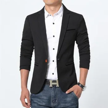 

2018 New Fashion Men's Casual Blazers Suit Men Pure Color Coats Plus Size 5XL