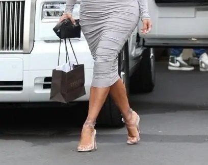 double strap clear heels