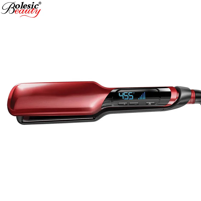 

Ceramic Anion Hair Straightening Flat Iron Intelligent LCD Hair Curler Straightener Professional Styling Tools Salon