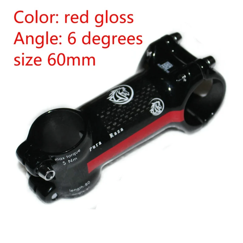 Алюминиевый+ карбоновый стояк/стержень штока без весов из углеродного волокна для дорожного велосипеда вынос руля для горного велосипеда - Цвет: Red 60mm