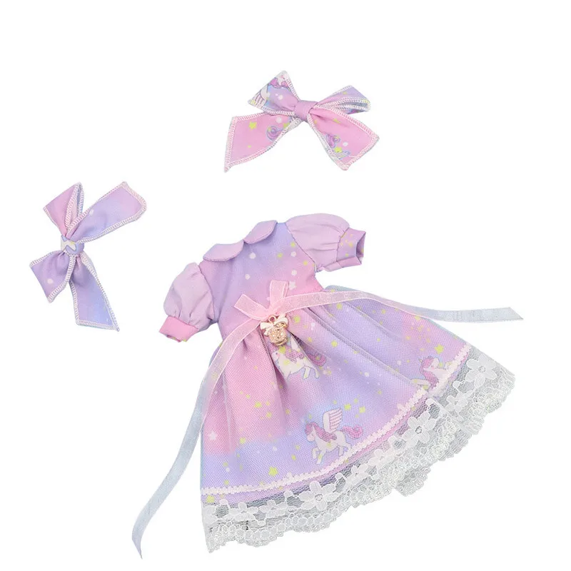 Blyth Кукла Одежда мечта принцесса фиолетовое кружевное платье с бантом головной убор кукла 1/6 нормальное соединение Azone Licca куклы Icy аксессуары