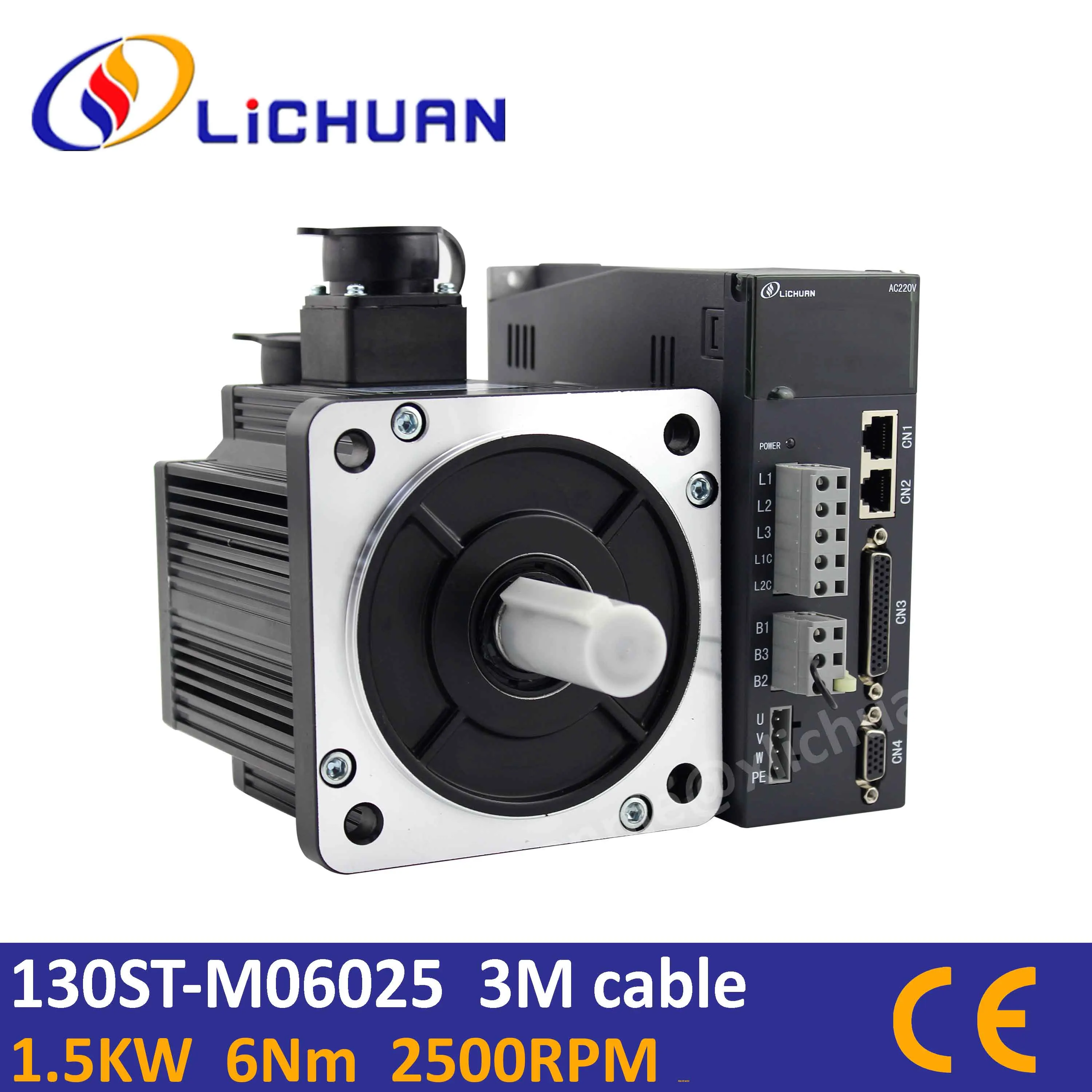 

1.5KW AC servo motor with 1.5KW servo driver and cable kit 130ST-M06025 industrial servo motor 1.5kw position replace jmc servo