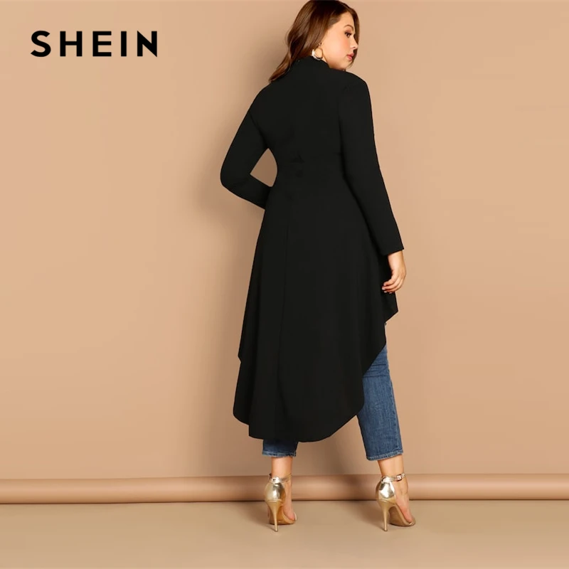 SHEIN Асимметричный Топ С Высоким Воротником Стильный Макси Длинным Рукавом