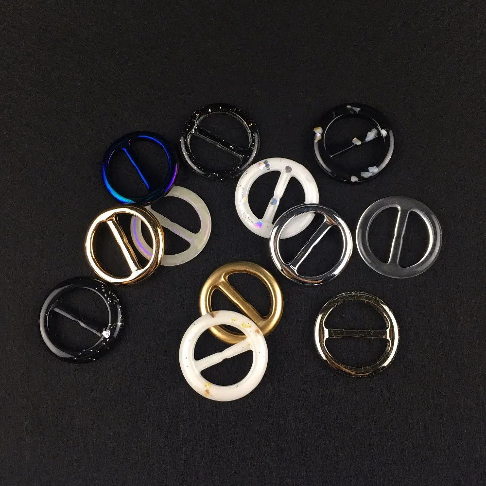 

10pcs/lot inner size 24mm Round bar adjuster Buckle Buttons Invitation Ribbon Slider For Garment and Bags decoration