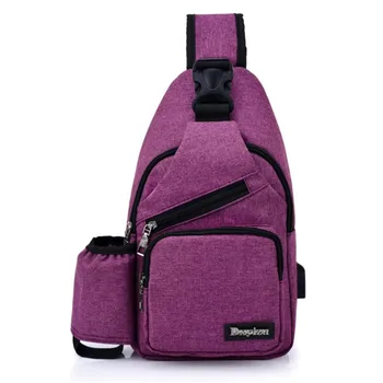 

Hot ! New Fashion Men's Messenger bag Male Chest bag Portable mineral water bag Women External USB interface Sling shoulder bag