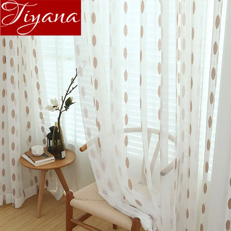 

White Curtains for Modern Living Room Geometric Voile Tulle Curtain Window Bedroom Treatment Kitchen Fabrics Sheer X094 #30