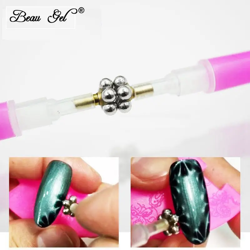 

Beau Gel Double Head Magnetic Nail Stick 3D Cat Eye Gel Varinshes Strong Effect Magnet Magical Flower Magnet Stick Nail Art Tool