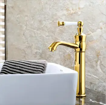 

New Arrivals Bathroom Faucet hot and cold Gold Crane Brass Basin Faucet Wash Basin Sink Faucet Single Handle water tap