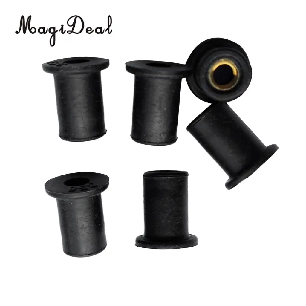 MagiDeal 18Pcs Rubber Well Nuts M4 M5 M6 Brass Metric Wellnuts Motorcycle Windscreen