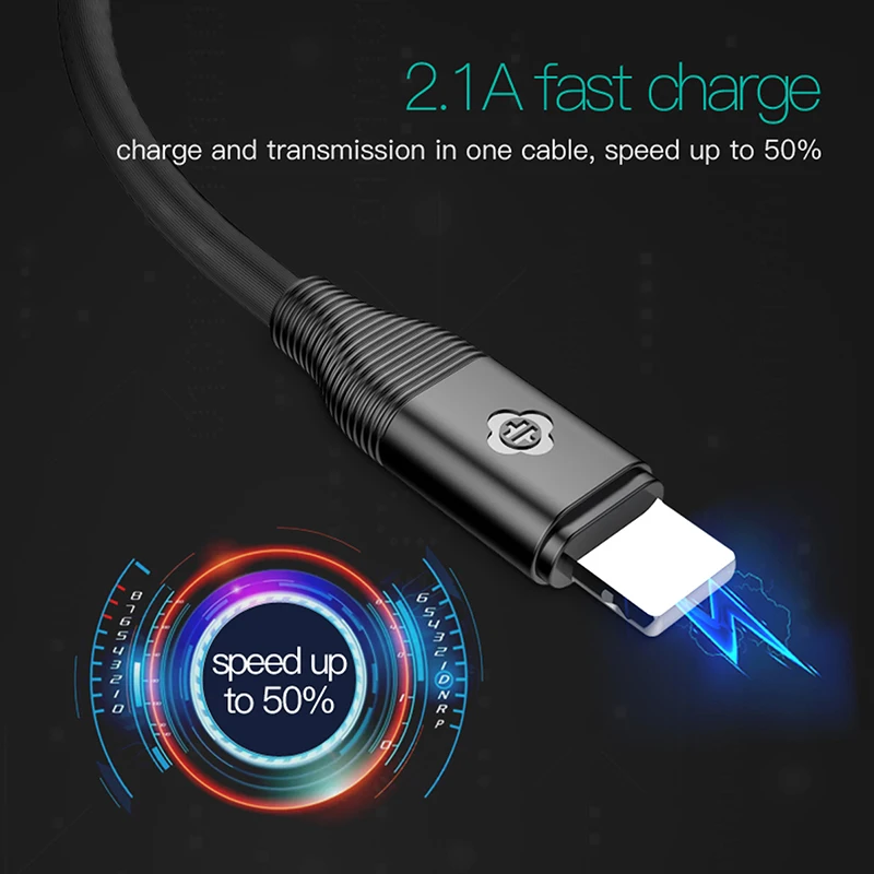 TOTU USB кабель для зарядки и передачи данных Lightning iPhone X 8 7 6 6s Plus 5 кабели быстрой