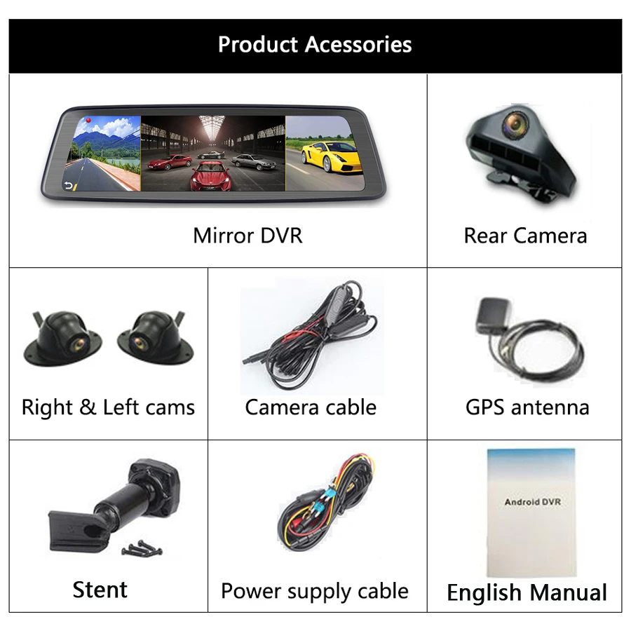 Автомобильный видеорегистратор WHEXUNE 10 дюймов ADAS Android 5 1 Full 1080P 4G с камерой заднего