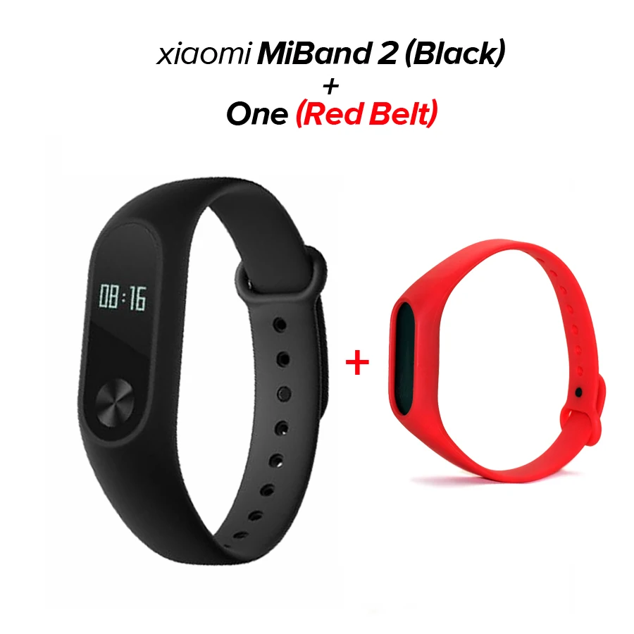 Xiaomi mi Band 2 mi band 2 фитнес-трекер монитор сердечного ритма OLED дисплей тачпад Bluetooth 4,0 для Android IOS - Цвет: Black N Red