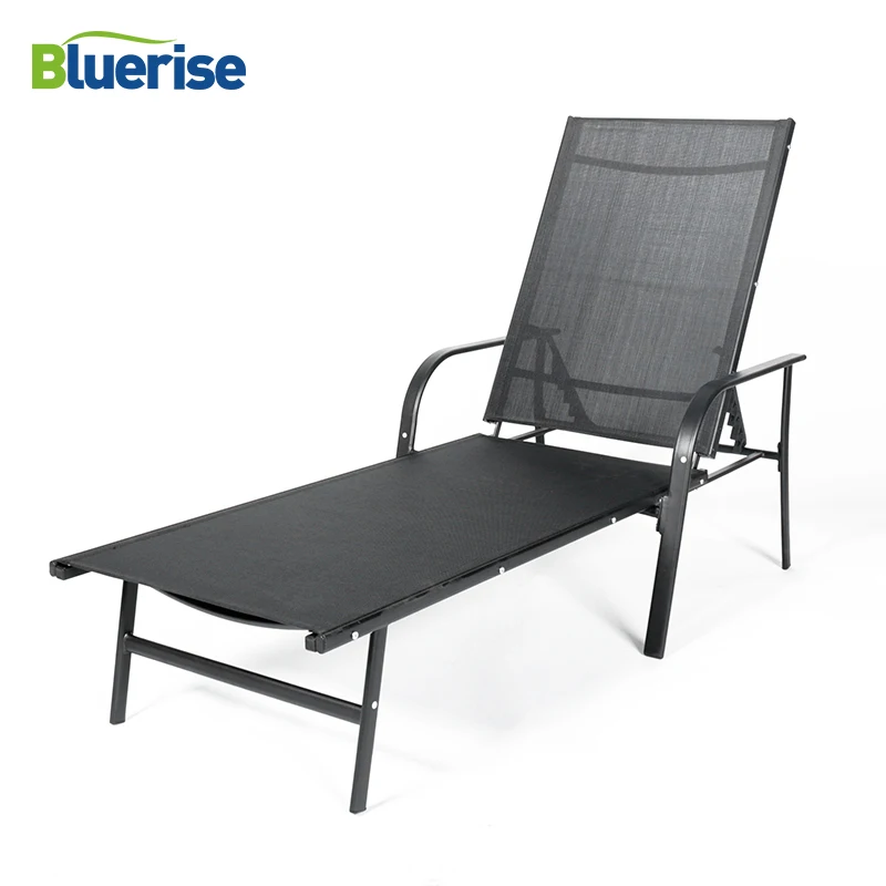 Солярий шезлонги черный уличная мебель складной диван прочный УФ защитой Textilene сетки матерчатое глувокое кресло кровати